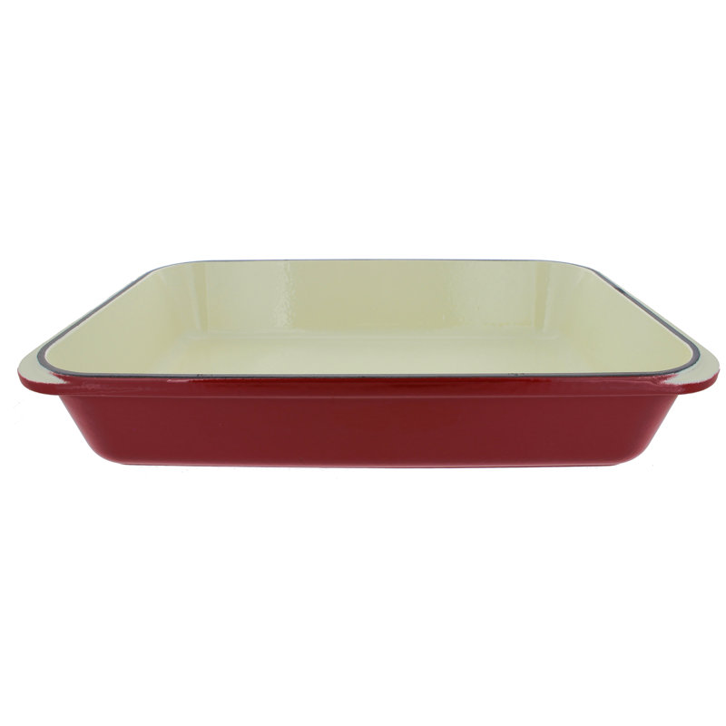Chasseur Rectangle Cast Iron Baker Bakeware, Red