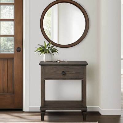 Table de chevet Gladney Classic brun antique avec rangement ouvert