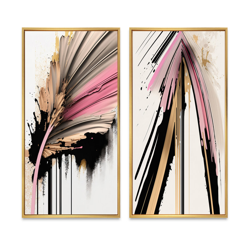 «Abstract Geode Peinture», 2 pièces sur toile, H 40 po x l 40 po, Encadrement doré
