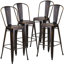 Tabouret de comptoir en métal patiné pour l'intérieur / extérieur de 24 po de hauteur Angelean - noir-573714416-620777401