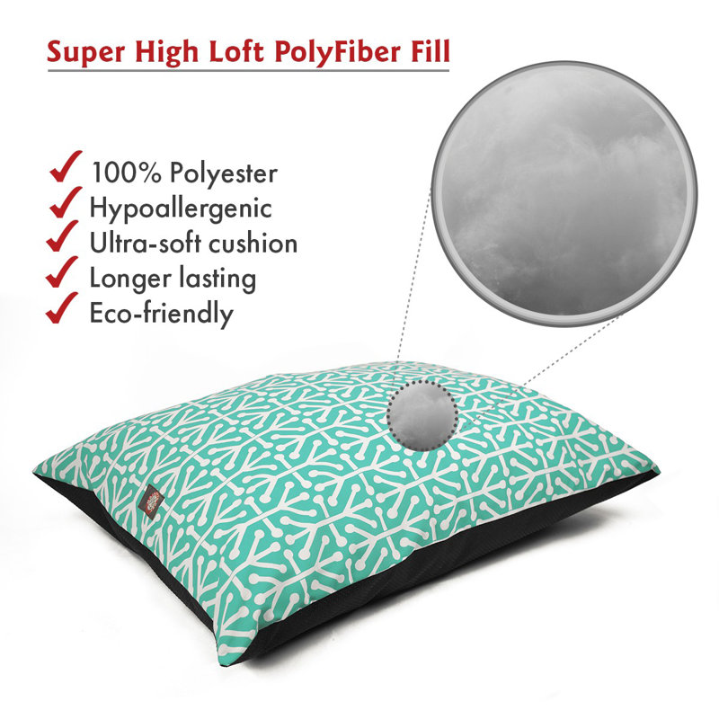 Aruba Super Value PIllow, Moyen (l 35 po x P 28 po x H 7 po), Bleu sarcelle
