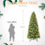 Arbre de Noël de 7,5 pi avec 1599 pointes de corps réalistes et denses, 450 lumières à DEL blanc chaud, + pe, branches articulées pour une installation sans effort, structure de base stable, métal