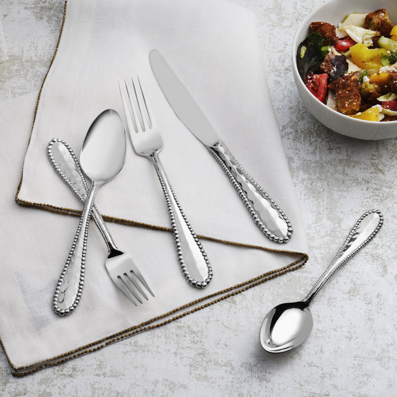 Molten 5 - Piece Stainless Steel Flatware Set - Service for 1, Silver