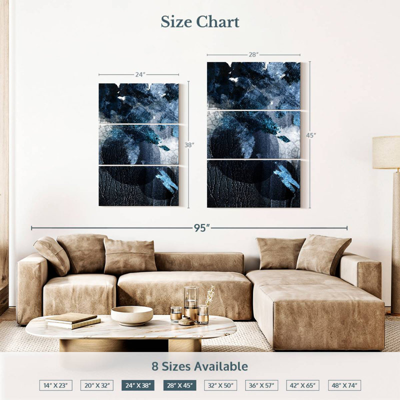 Avery Navy White, 38" H x 24" W