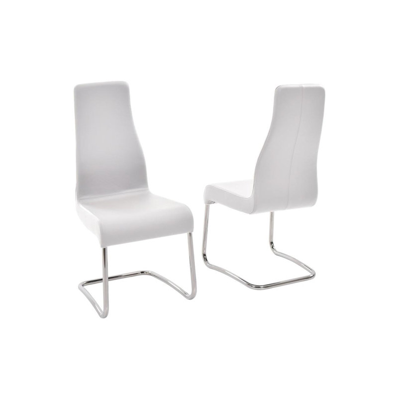 Chaise d'appoint rembourrée en cuir Blalock, blanc