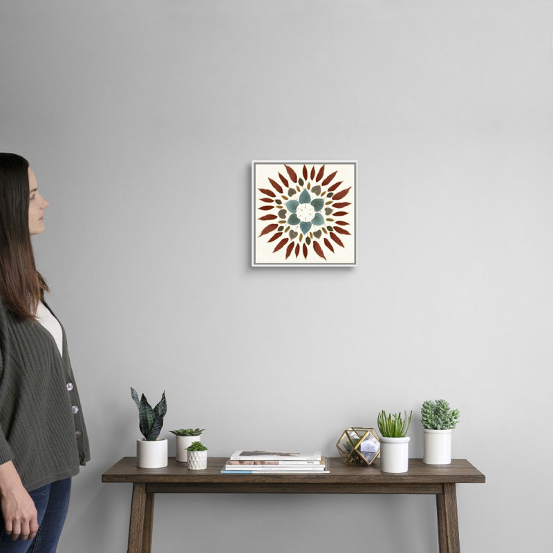 Reproduction d’art sur toile, "wreath III" par Edward Selkirk, H 14 po x l 14 po x P 1,75 po, Cadre blanc