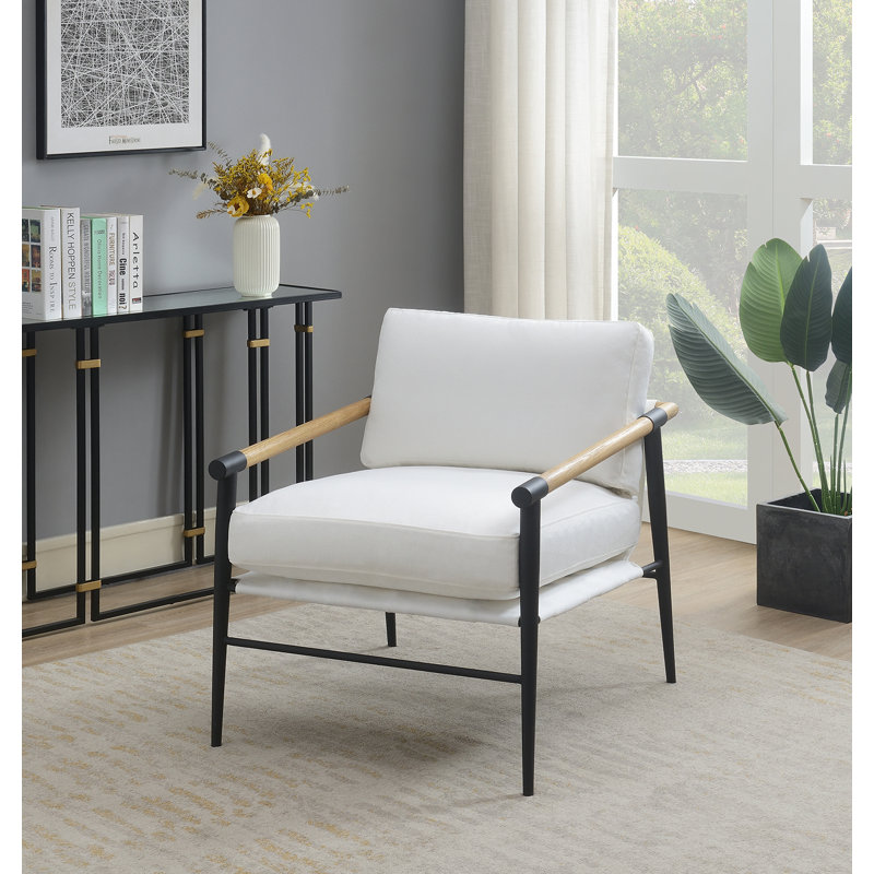 Durr 32.25" Wide Polyester Armchair, Ivory