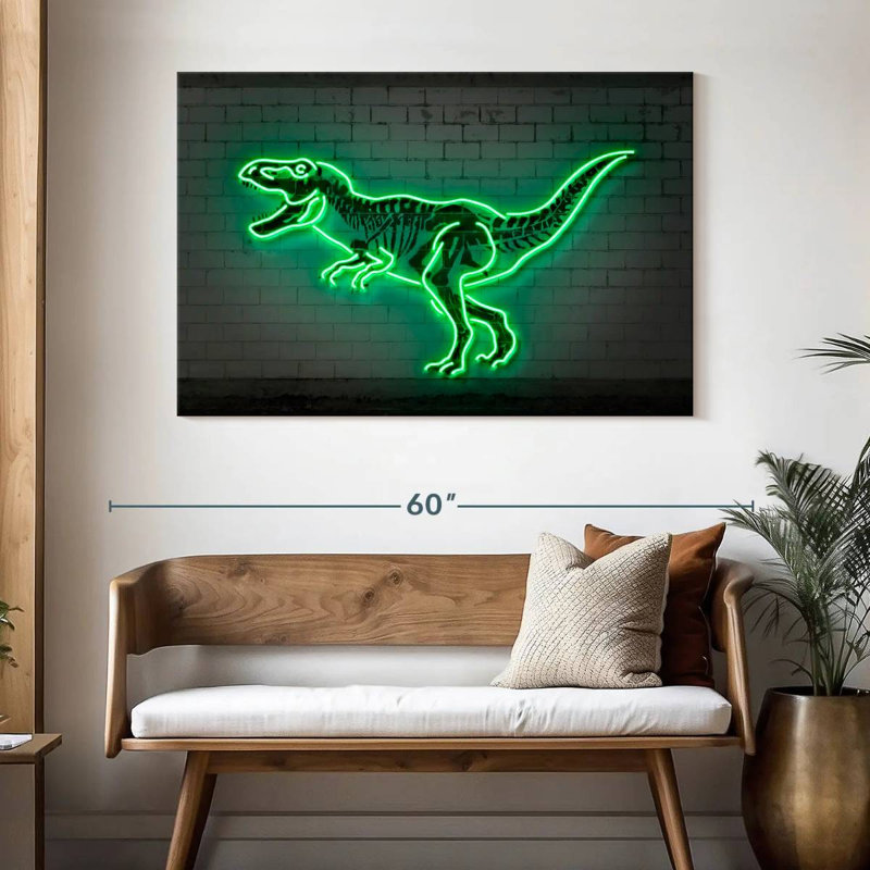 Neon T Rex, 32" H x 48" W
