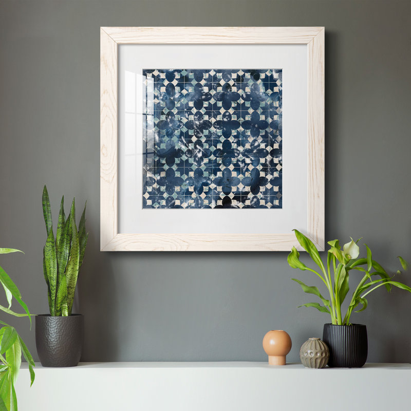Reproduction encadrée Tile-Dye VII-Premium - prête à être accrochée, Papier avec cadre blanc, Blanc