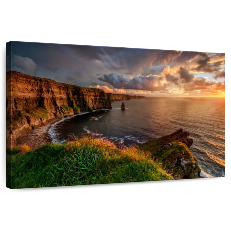 Senne Falaises de Moher avant la tombée de la nuit, H 32 po x l 48 po