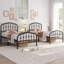 Metal Bed with Arched Headboard and Footboard-366383311-366383309