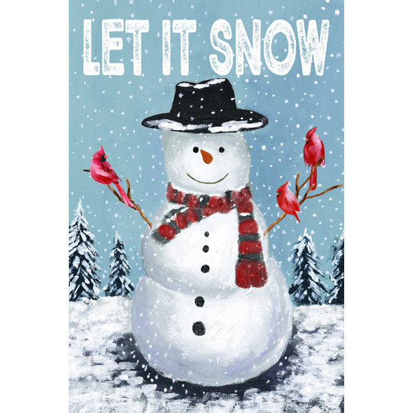 Bring on the Snow Winter Snow Sleding Snowman Printed 2 Premade