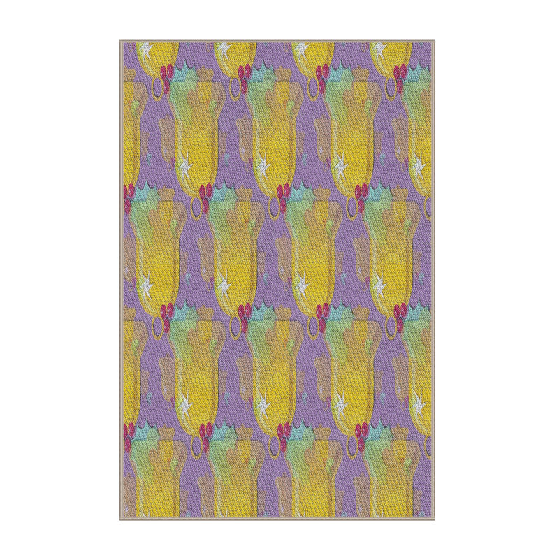 Tapis vert/brun à motifs, Rectangle 2 pi x 3 pi