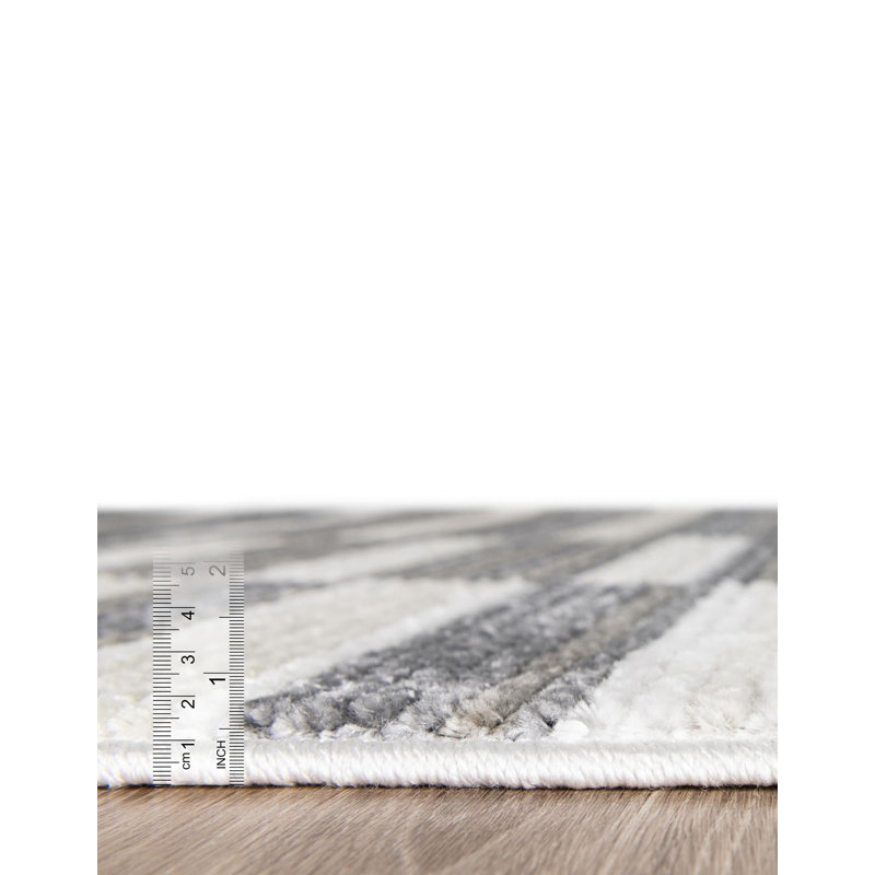  Myra Odyssey Rug, Gray/White, Runner 2'7" x 10'
