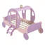Lit simple de style princesse avec couronne, lit plateforme voiture en bois avec escalier pour chambre d'enfant et jeu imaginatif