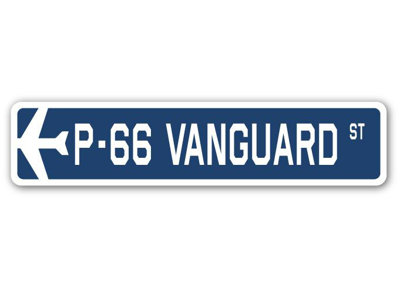 Plaque de rue militaire en aluminium Brickhouse P-66 Vanguard Air Force