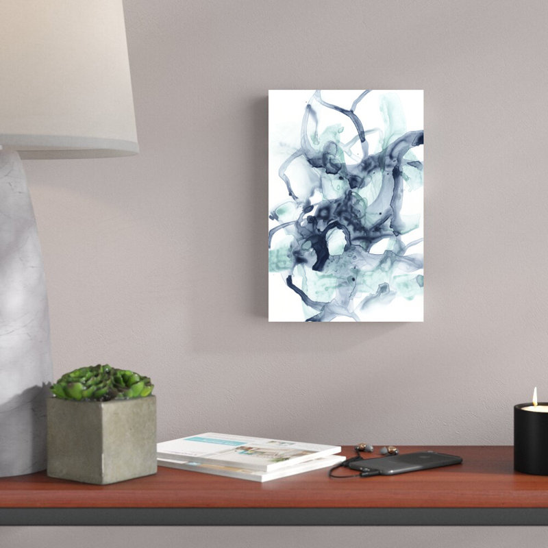 Blue Cavern II by June Erica Vess - Wrapped Canvas Drawing Print, 12" H x 8" W