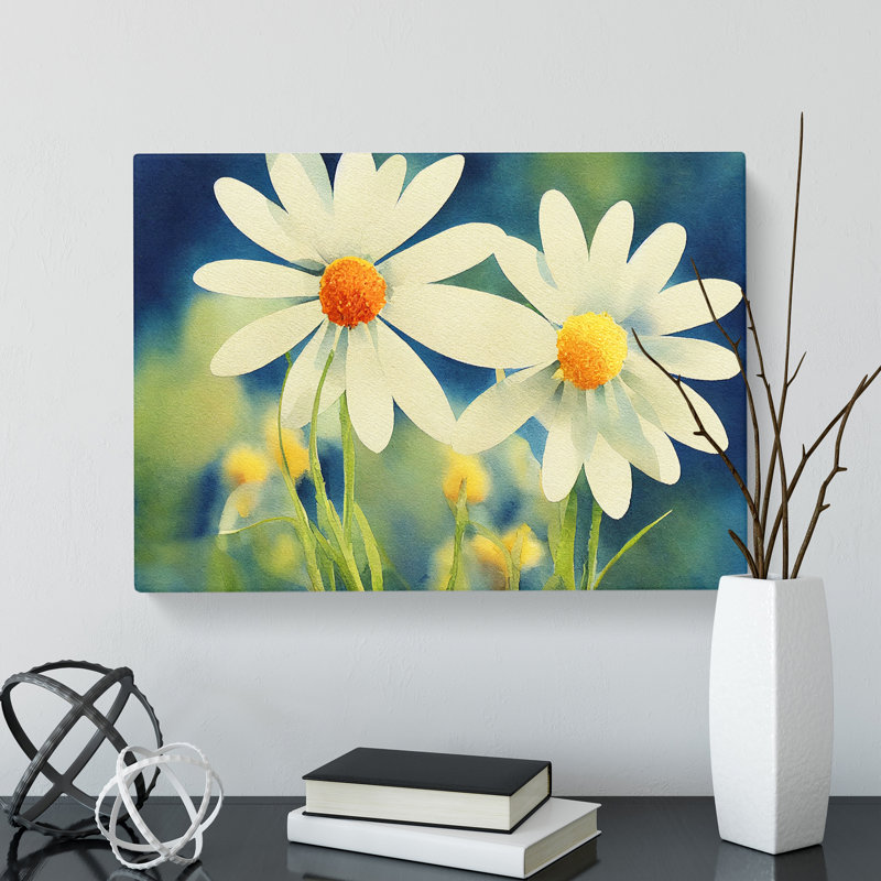 Irresistible Daisy Flowers - Wrapped Canvas Painting, 35cm H x 50cm W x 3cm D