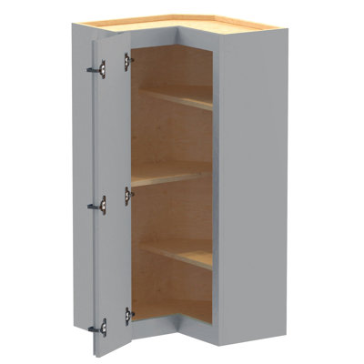 Gallery Express Haven Plywood Assembled 21 in W X 21 in D X 42 in H Corner Diagonal Kitchen Cabinet Left in Cloud