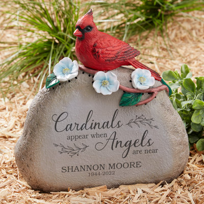 Cardinal Memorial Personalized Garden Stone with Sound