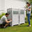 43.5”h Outdoor Plastic Privacy Screen, 4-panel Fence For Patio, Poolside To Hide Trash Cans-122259503