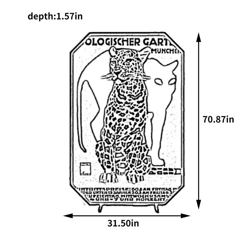 Écran graphique Leopard, 70.87" H x 31.5" W x 1.57" D