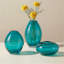 Ensemble de 3 vases en verre soufflé à la main Cecile (bleu sarcelle)-1678869672