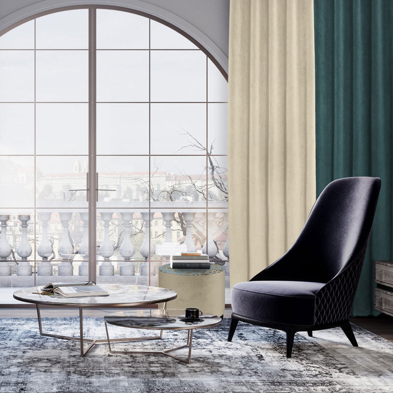 Macdoel Room Darkening Curtain, Sea