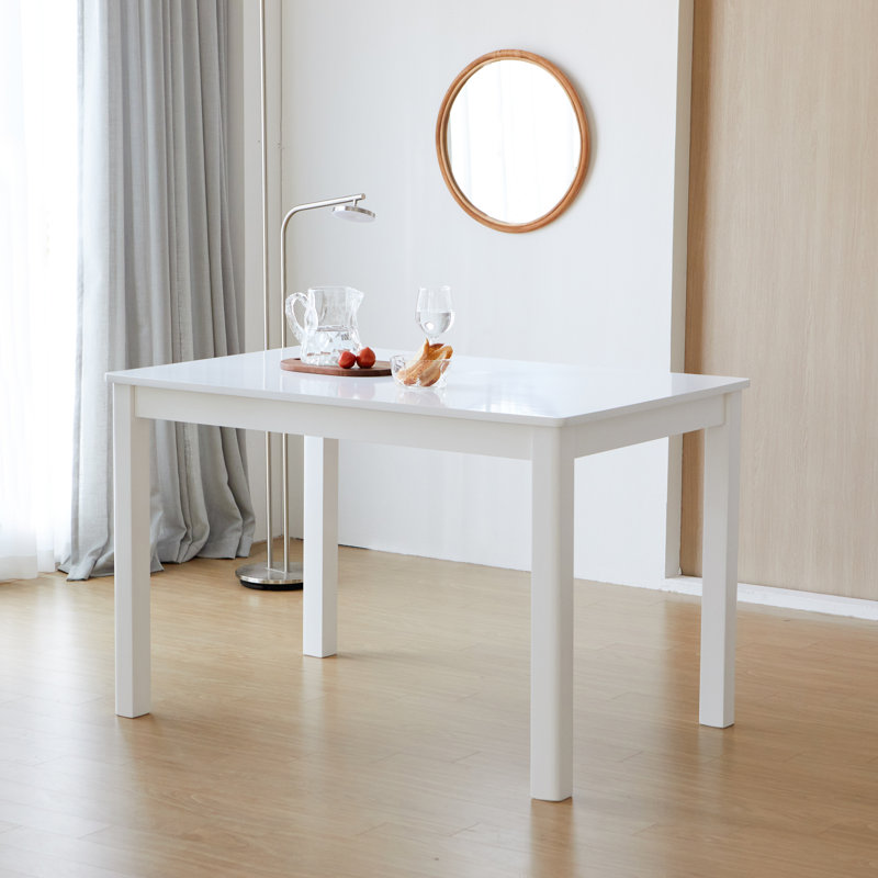 Table de salle à manger Davron, Blanc / blanc