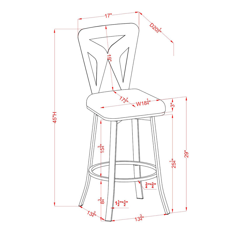 Ollis Swivel Bar & Counter Stool, Navy, Bar Stool (29" Seat Height)