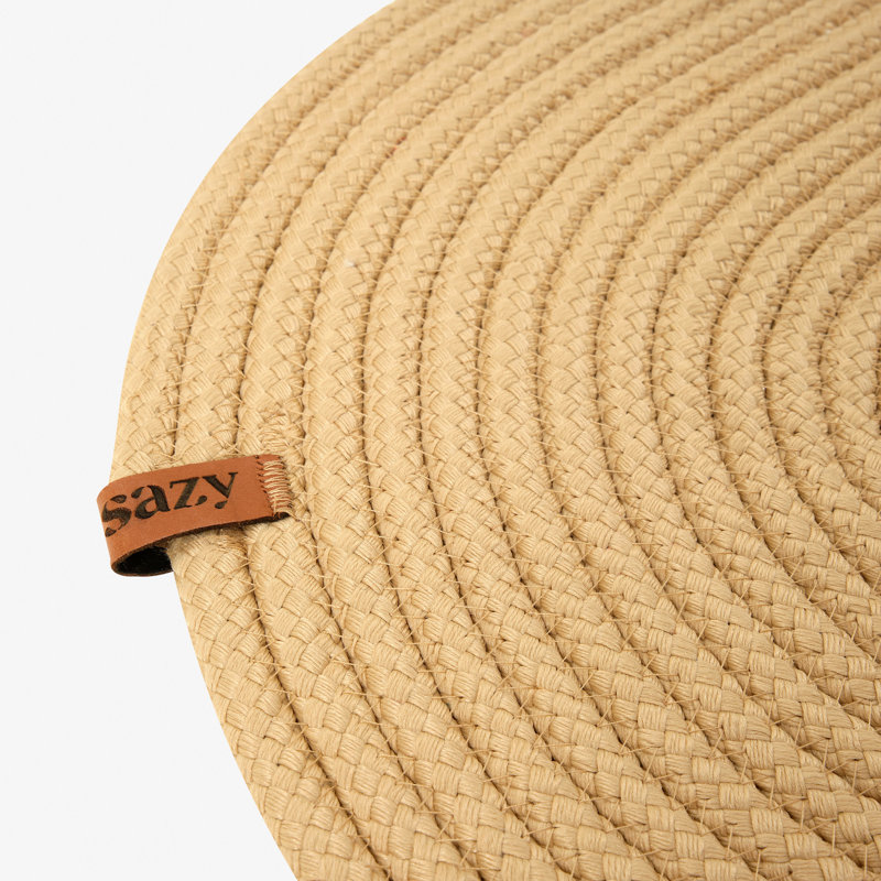 Embroidered Oval, White