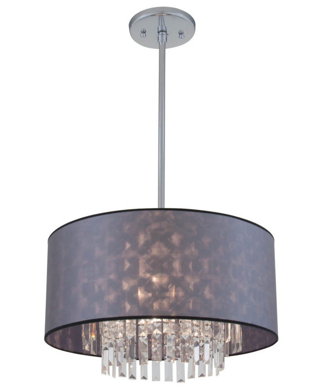 Pendentif lumineux Piccadilly 3, Nickel poli, Noir
