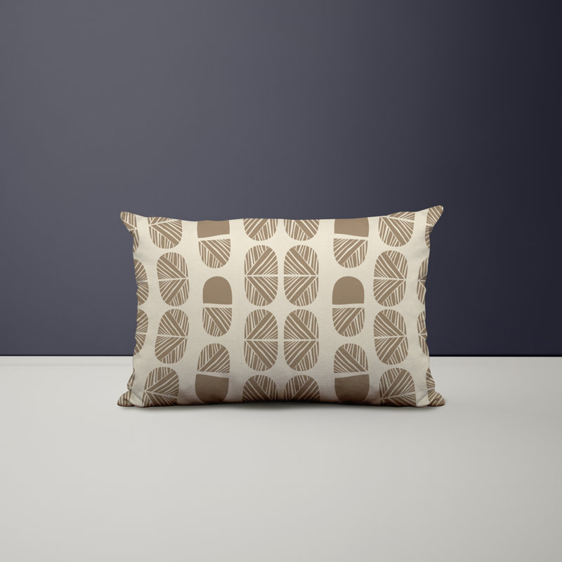 Polyester / Mélange de polyester Housse de coussin rectangulaire intérieure / extérieure lombaire et insert, Beige