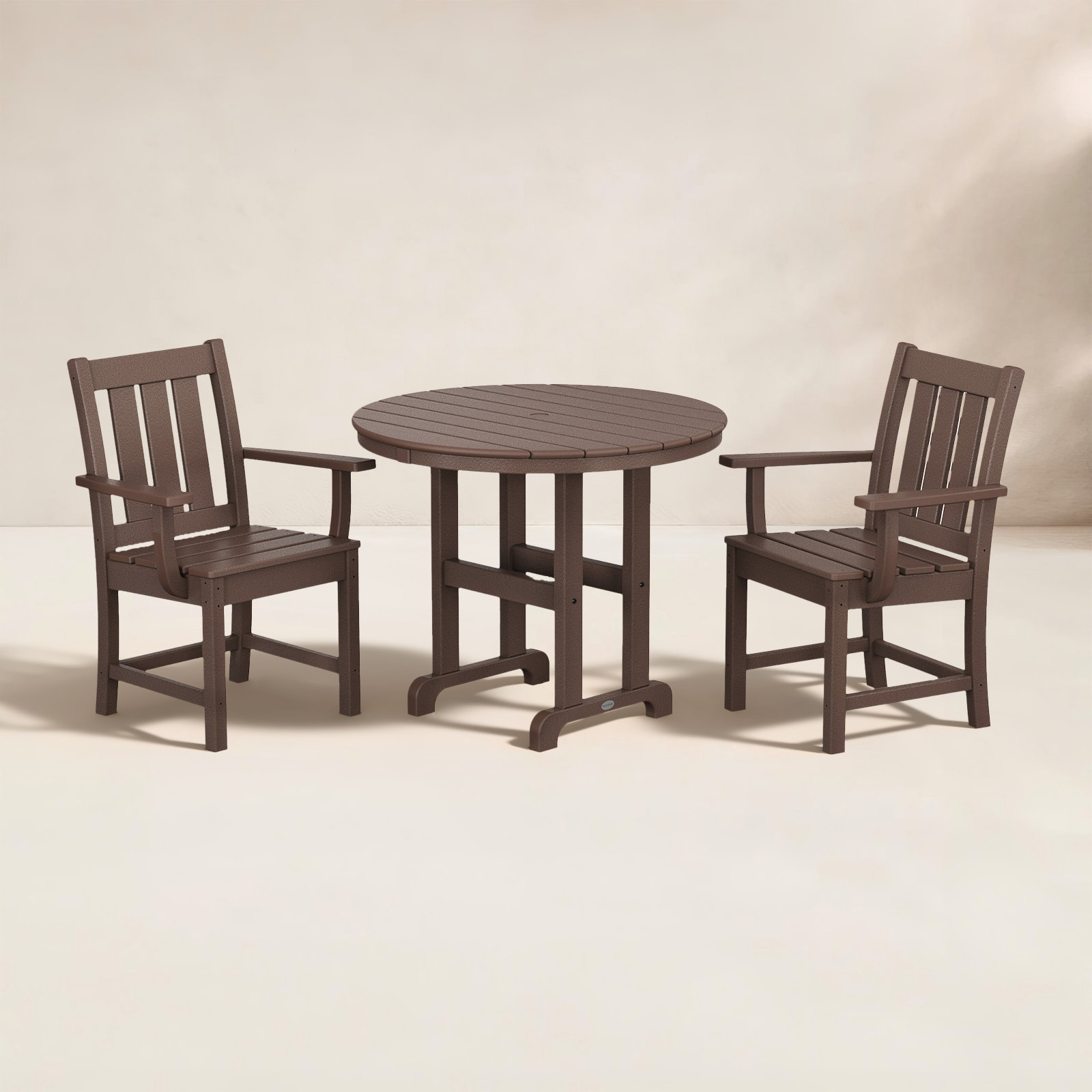 POLYWOOD® Oxford 35" Patio Dining Set, Mahogany