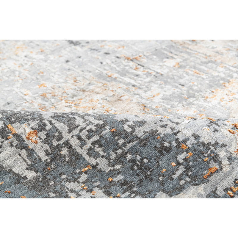 Hand Knotted Area Rug in Gray/Beige, Rectangle 12' x 15'