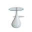 Table basse Table d'appoint de salon avec plateau rond en verre-2017588815