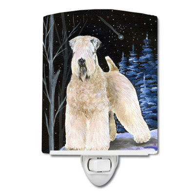 Starry Wheaten Terrier Soft Coated Ceramic Night Light