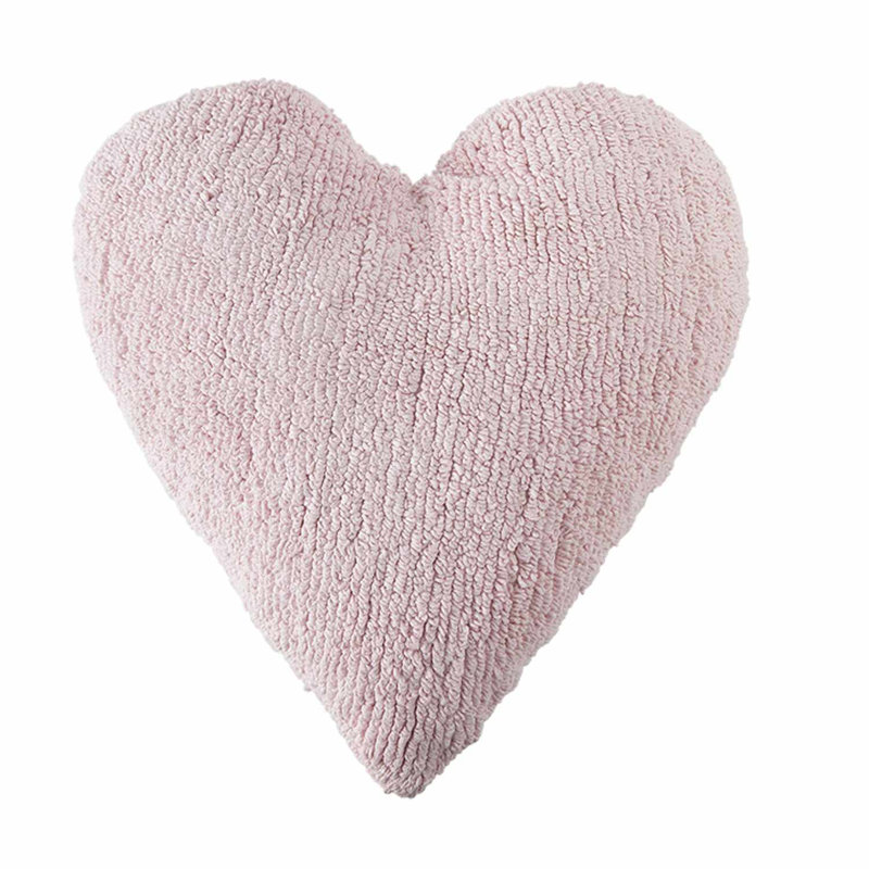 Heart Solid Colour Cotton Blend Reversible Throw Pillow