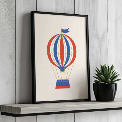 Vintage Hot Air Balloon Blue By Intemporalis Canvas Art Print