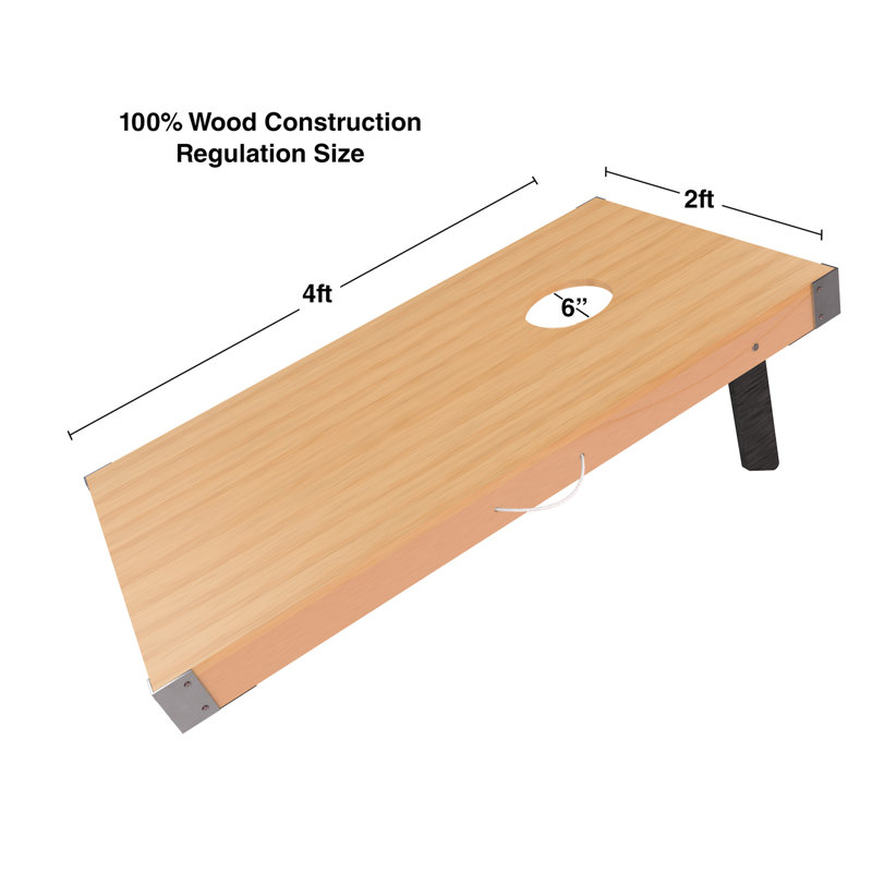 Ensemble de jeu de cornhole - Fauteuil à billes d'extérieur de taille réglementaire de 4 pi x 2 pi avec 8 sacs inclus - Jeux de cour pour adultes et enfants