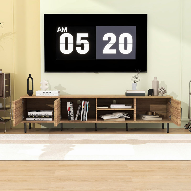TV Stand with Hidden Storage and Cable Management