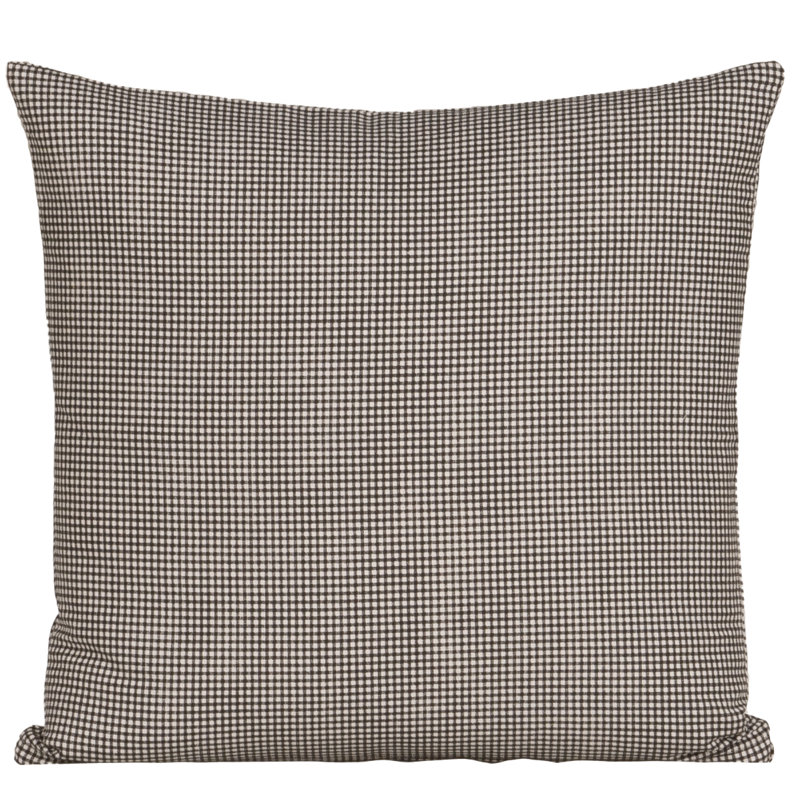 Coussin 100% coton Magnolia Home Fashions, Plumes, Guingan noir, H 18 po x l 18 po