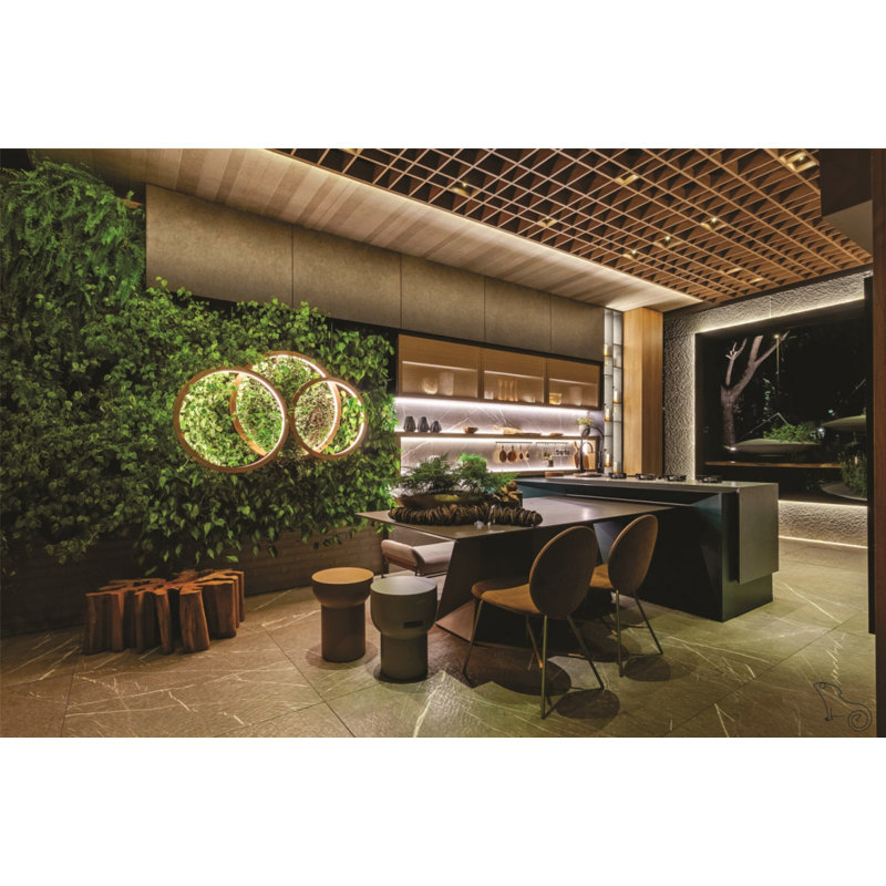 1 - Light LED Pendant, Imbuia, 35.1" H x 35.1" W x  1.17" D