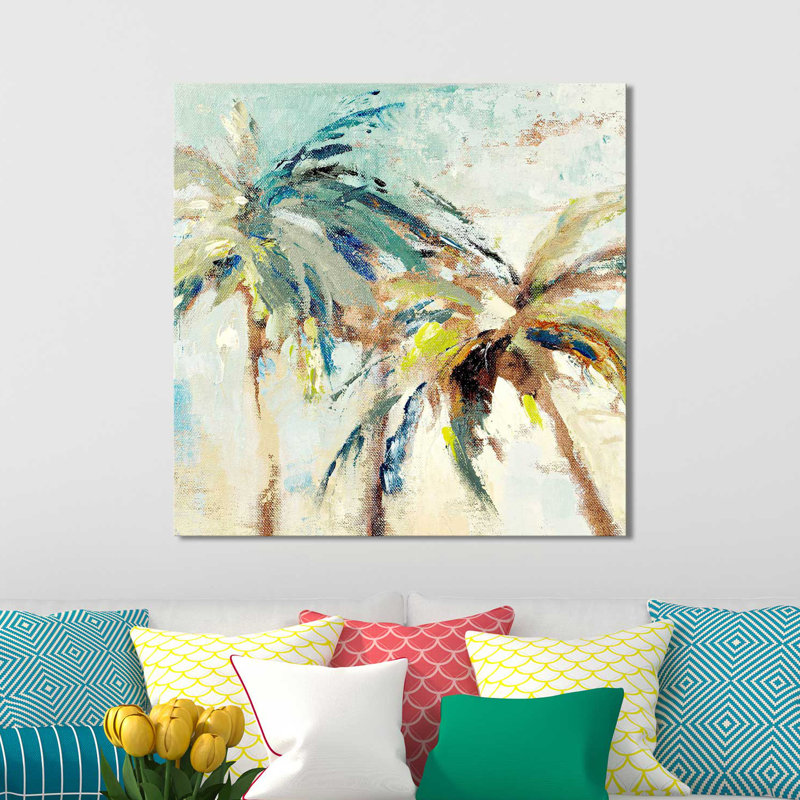 «Bright Island Morning I», reproduction de peinture à l'acrylique sur toile, H 39,5 po x l 39,5 po x P 2 po