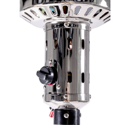 Chaufferette à gaz 47 000 avec roues portatives, chauffe-eau extérieur autoportant de 88 pouces, brûleur en acier inoxydable, pour usage commercial et résidentiel - propane extérieur noir, finition