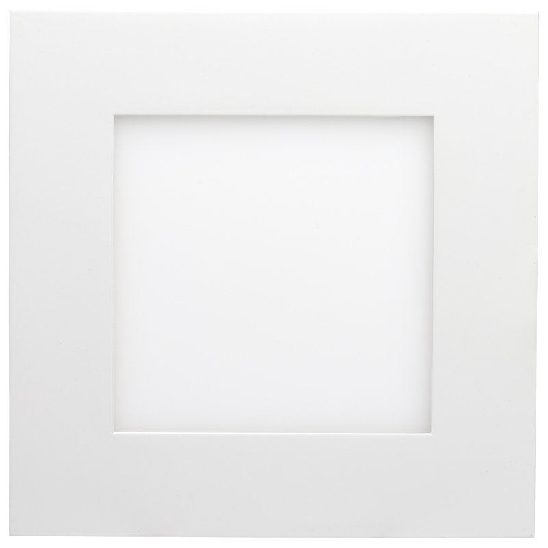 12 Watt LED Direct Wire Downlight Edge-Lit 6-Inch CCT Selectable Square Remote Driver, White