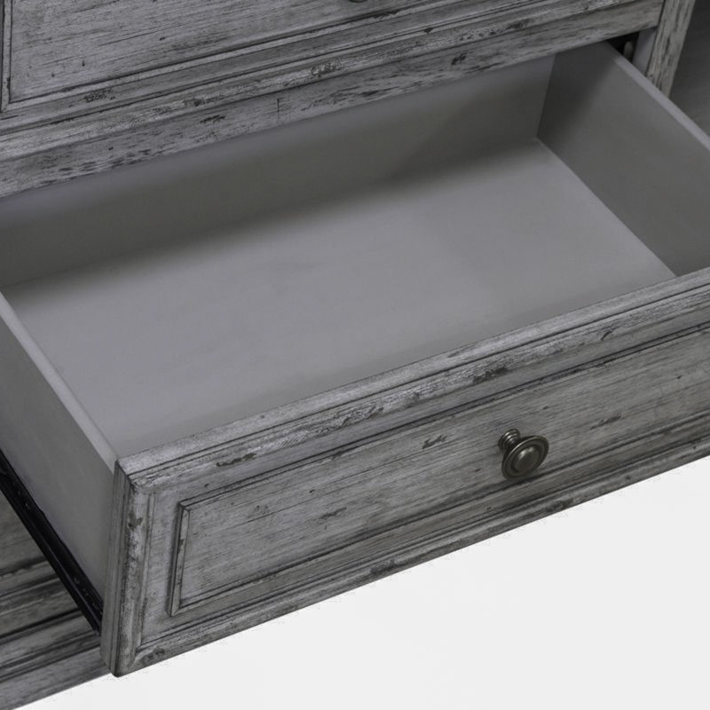 Commode combinée 6 tiroirs Temple Cloud, Gris