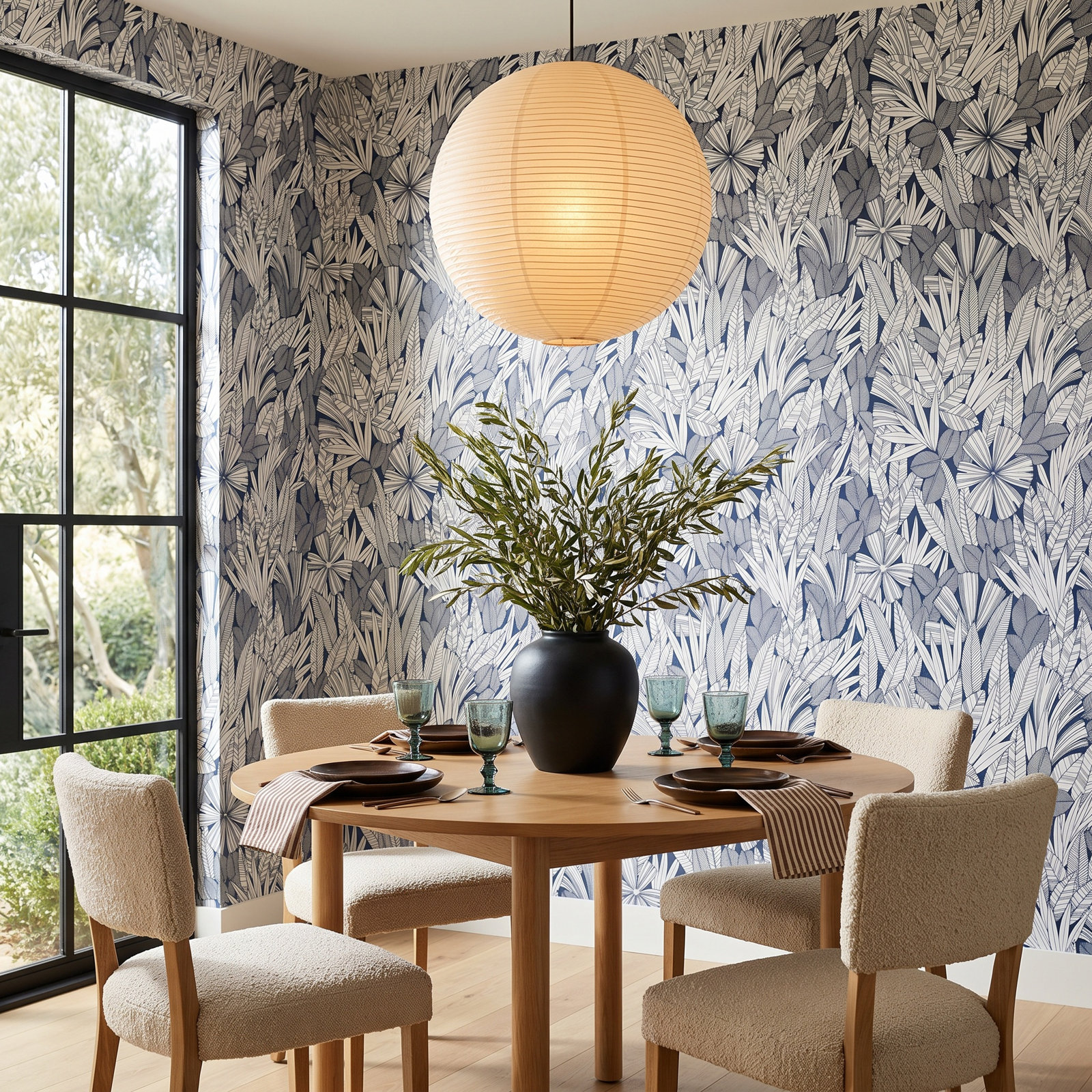 Avellana Botanical Wallpaper, Blue