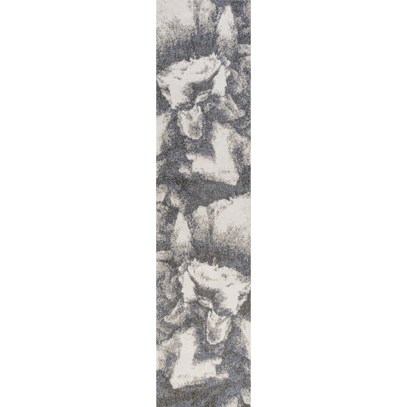 Tapis gris / crème Crapse, Tapis de couloir 2 pi x 8 pi