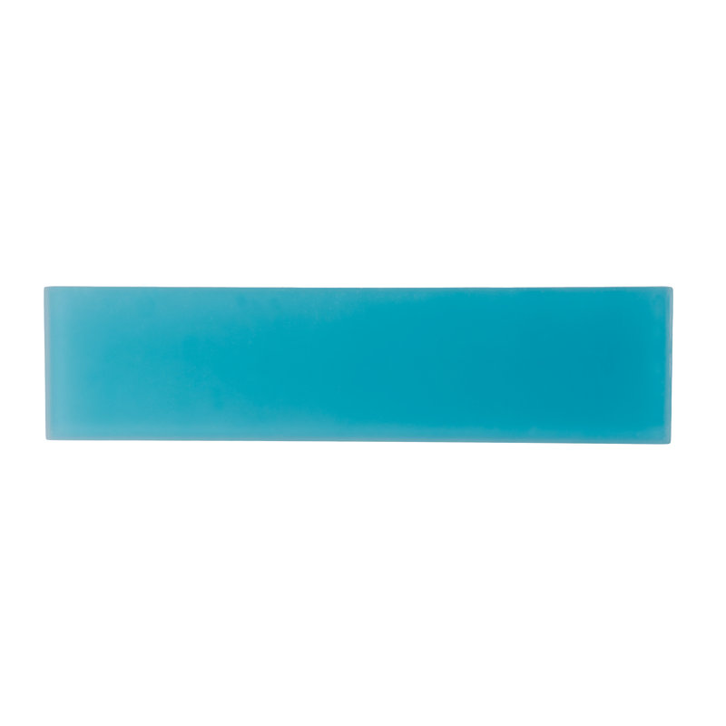3"X 12" Matte Finished Glass Subway Tile, Laguna Blue
